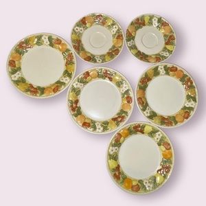 VTG Metlox Poppytrail Vernonware Della Robbia Plates (6 pcs)